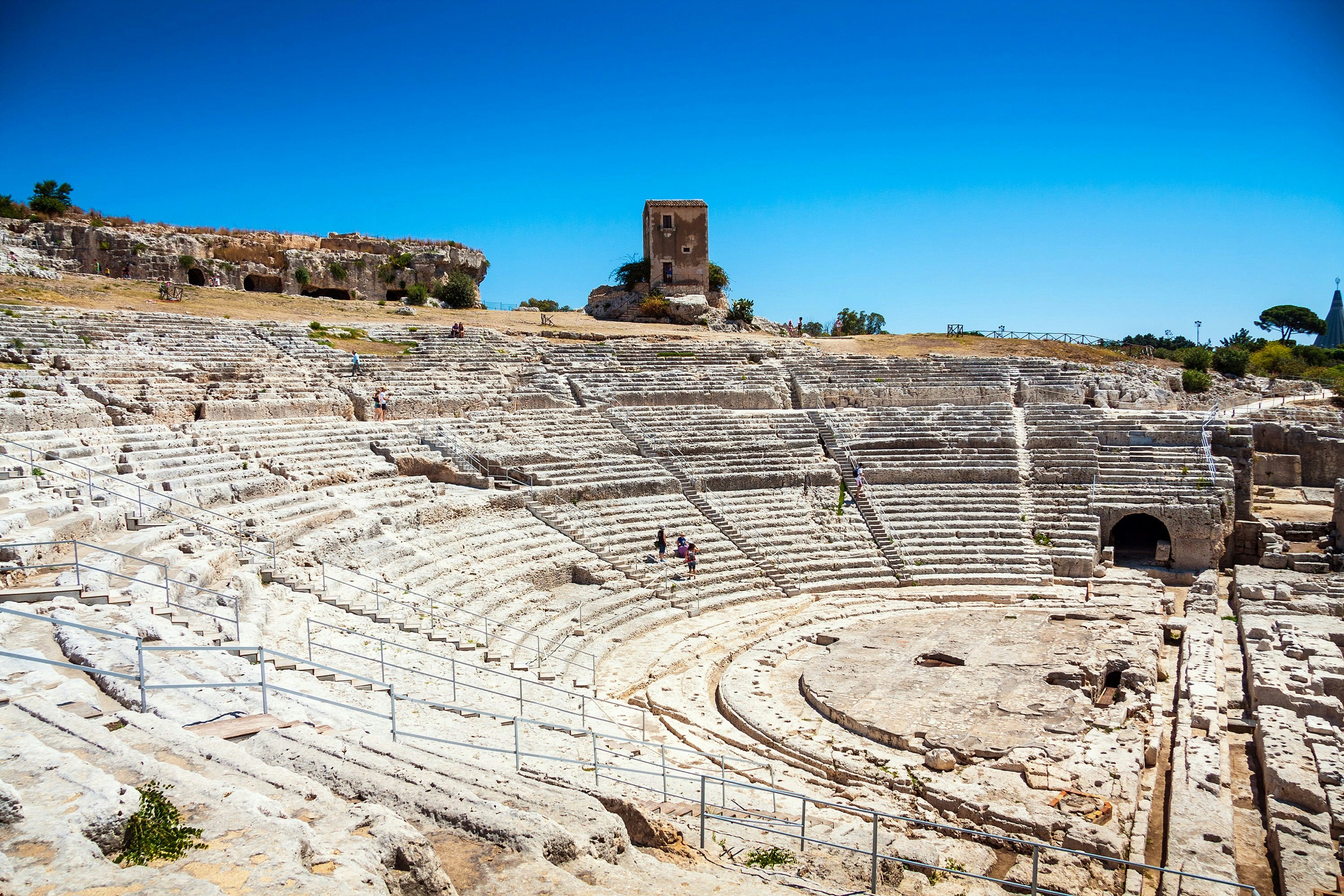 ancient greek theater in Syracuse, Parco Archeologico della Neapolis, Sicily, Italy, Unesco world heritage list